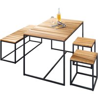 Gartenmöbel-Set "Alois", 4-teilig, 2 Hocker, Bank, Tisch 120 x 78 cm – Ansicht 1