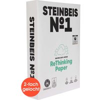 500 Blatt Steinbeis Recycling Kopierpapier "No.1, ClassicWhite" DIN A4, 2-fach gelocht – Ansicht 1