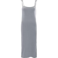 trueStory Bio-Damen-Midi-Kleid 'FRAYA' mit Bindeträgern, stone grey, Gr. S