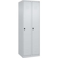 C+P Wäsche-Spind Classic PLUS, 2 Abteile, 1850x600x500mm, Lichtgrau/Lichtgrau