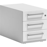 BISLEY Rollcontainer "Note" mit Griff, 3 Schubladen T 77,5 cm verkehrsweiß – Ansicht 1