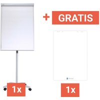 MAUL Flipchart "MAULoffice" mit Sternfuß grau + 5 memo Recycling-Flipchartblöcke, blanko