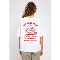 MAZINE Damen-Oversized-T-Shirt 'Back Print' mit Rundhalsausschnitt, falafel, Gr. S