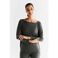 TRUE NORTH Damen-Yoga-Langarmshirt mit U-Boot-Ausschnitt, pirate black, Gr. S – Ansicht 1