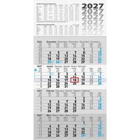 Glocken Viermonatskalender 2027 aus Recyclingpapier UWS, 30 x 55,5 cm