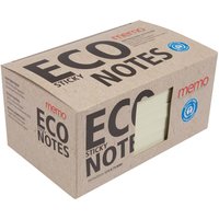 6 memo Recycling-Haftnotizen 100 Blatt 125 x 75 mm, pastellgelb im Recyclingkarton – Ansicht 1