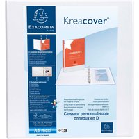 10 Exacompta Ringbücher "Kreacover", DIN A4 Maxi, 2 Ringe 60 mm, RB 90 mm, weiß