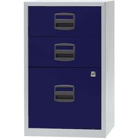 Bisley Home Container, 1 HR + 2 Schübe grau/blau – Ansicht 1