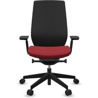 Profim Bürodrehstuhl "ACCIS PRO" mit Armlehnen, Gestell: schwarz, Sitz: rot – Ansicht 1