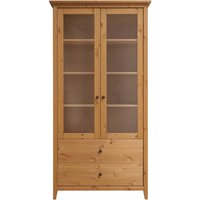 Vitrine "Solvita" mit 2 Glastüren und 2 SL, B 101 x T 40 x H 200 cm, Kiefer gelaugt – Ansicht 1