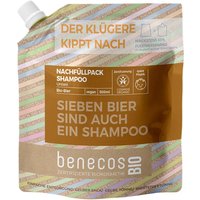 benecos Bio-Shampoo-Nachfüllbeutel 'Unisex' mit Bio-Bier, 500 ml