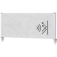 MAUL Tisch-Trennwand "MAULconnecto" silber, Akustik 120 x 50 cm, hellgrau – Ansicht 1