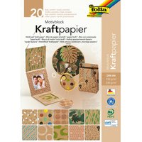 folia Motivblock Kraftpapier II, DIN A4, 20 Blatt sortiert – Ansicht 1