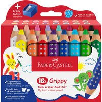 Faber-Castell 16er-Set Buntstifte "Grippy" mit Spitzer