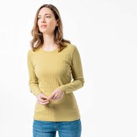 Living Crafts Bio-Damen-Langarmshirt 'SAPHIRA' mit Rundhalsausschnitt, amber fossil, Gr. L – Ansicht 1