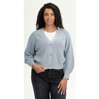 MELA Bio-Damen-Rippstrick-Cardigan "BHUMA" mit Raglan-Ärmel, cloudy blue, Gr. L