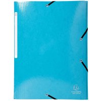 25 Exacompta Sammelmappen "Iderama", 425 g/m², DIN A4, Gummizug, 3 Klappen, hellblau – Ansicht 1