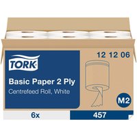Tork Standard-Papierwischtücher mit Innenabrollung M2, 6 x 457 Blatt, weiß