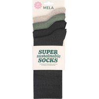 MELA 4er-Pack Bio-Socken 'Ripped', mix natural dark, Gr. 39/42