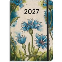 Matabooks Buchkalender "Samaya Basic" 2027 DIN A5 aus Graspapier, cornflower blue (DE/EN)