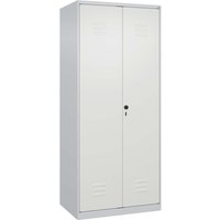 C+P Wäsche-Spind Classic PLUS, 2 Abteile, 1850x800x500mm, Lichtgrau/Verkehrsweiß – Ansicht 1
