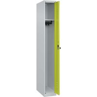 C+P Spind Classic PLUS, 1 Abteil, 1850x250x500mm, Lichtgrau/Clowngrün – Ansicht 1