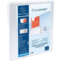 10 Exacompta Ringbücher "Kreacover", DIN A4 Maxi, 4 Ringe 16 mm, RB 38 mm, weiß