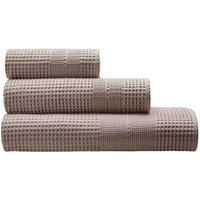 Cotonea Waffelpikee Badetuch, 100 x 180 cm, Bio-Baumwolle, leinen – Ansicht 1