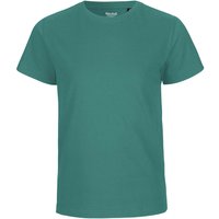 Neutral Bio-Kinder-T-Shirt mit Rundhalsausschnitt, teal, Gr. 152/158