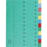 4 Exacompta Ordnungsmappen aus Colorspan-Karton, 400 g/m², DIN A4, 24 Fächer, grün – Ansicht 1