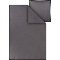 MELA Bio-Bettwäsche 'MAJULI' aus Perkal, 2-tlg., 135 x 200/80 x 80 cm, basalt grau