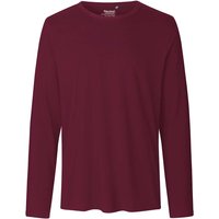 Neutral Bio-Herren-Langarmshirt mit Rundhalsaussschnitt bordeaux, Gr. M