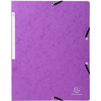 25 Exacompta Eckspannmappen, Colorspan-Karton, 400 g/m², DIN A4, Gummizug, violett – Ansicht 1
