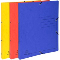 10 Exacompta Ringbücher, Colorspan-Karton, 355 g/m², DIN A4, Gummizug, 2 Ringe, sortiert