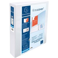 10 Exacompta Ringbücher "Kreacover", DIN A4 Maxi, 2 Ringe 50 mm, RB 75 mm, 2 Taschen, weiß