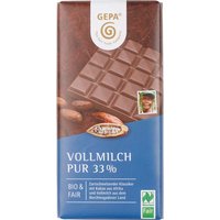 GEPA Bio-Vollmilch-Schokolade "Pur 33 %", 100 g