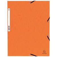 50 Exacompta Sammelmappen, Colorspan-Karton, 355 g/m², DIN A4, Gummizug, 3 Klap., orange