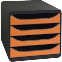 Exacompta Schubladenbox "Iderama", DIN A4+, 4 Schubladen offen, orange – Ansicht 1