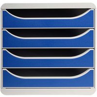 Exacompta Schubladenbox "Office", DIN A4+, 4 Schubladen offen, blau – Ansicht 1