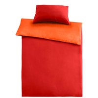 Cotonea Wendebettwäsche "Edelbiber" aus Bio-Baumwolle 40 x 80 cm/135 x 200 cm rot/orange – Ansicht 1