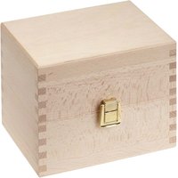 Karteikartenbox aus Holz mit Deckel, DIN A7 – Ansicht 1