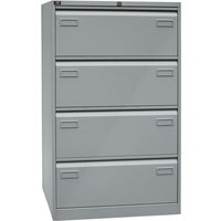 Hängeregistraturschrank 4S 2-bahnig silb RAL 7035 – Ansicht 1