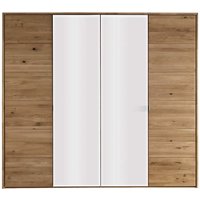 Kleiderschrank "Bolle" 4-türig mit Glas, weiß – Ansicht 1