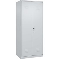C+P Wäsche-/Garderobenspind Classic PLUS, 2 Abteile, 1850x800x500mm, Lichtgrau/Lichtgrau – Ansicht 1