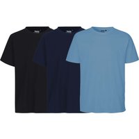 Neutral 3er-Set Bio-Unisex-T-Shirt, verschiedenfarbig, schwarz/navy/dusty indigo, Gr. L – Ansicht 1