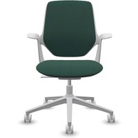 Profim Bürodrehstuhl „TRILLO PRO“ mit Armlehnen, weiß, Stoff: grün