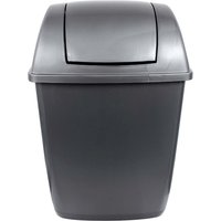 Abfalleimer mit Schwingdeckel, silber, 12 l – Ansicht 1