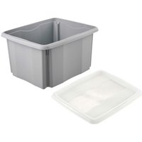 keeeper Aufbewahrungsbox "Emil Eco Line" mit Deckel "Emilia", 41x34,5x22 cm, 24 l, grau