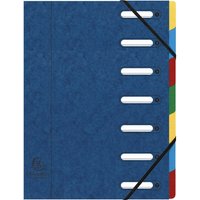 8 Exacompta Ordnungsmappen aus Colorspan, 425 g/m², DIN A4, Gummizug, 7 Fächer, blau – Ansicht 1