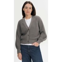 MELA Bio-Damen-Rippstrick-Cardigan 'BHUMA' mit Raglan-Ärmel, bear melange, Gr. L – Ansicht 1